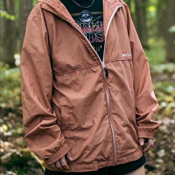 Salmon Packable Rip Curl Jacket - Picture 2 of 6